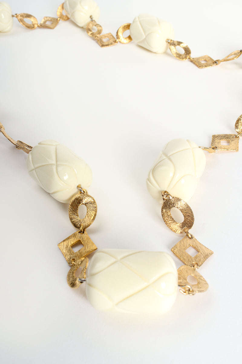 Vintage Unsigned William deLillo Quilted Barrel Bead Necklace detail at Recess Los Angeles