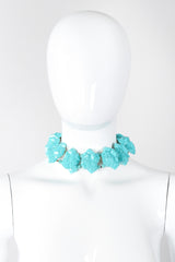 Recess Los Angeles Vintage William de Lillo Faux Turquoise Iris Apfel Pocahontas Rock Collar Necklace