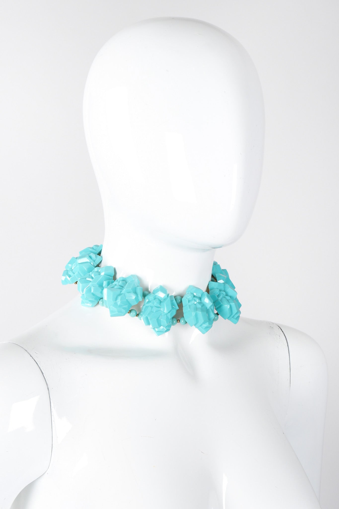 Recess Los Angeles Vintage William de Lillo Faux Turquoise Iris Apfel Pocahontas Rock Collar Necklace