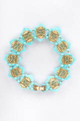 Recess Los Angeles Vintage William de Lillo Faux Turquoise Iris Apfel Pocahontas Rock Collar Necklace