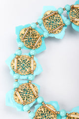 Recess Los Angeles Vintage William de Lillo Faux Turquoise Iris Apfel Pocahontas Rock Collar Necklace