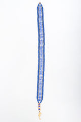 Recess Los Angeles Vintage William De Lillo Blue Lapis Glass Bead Seahorse Belt