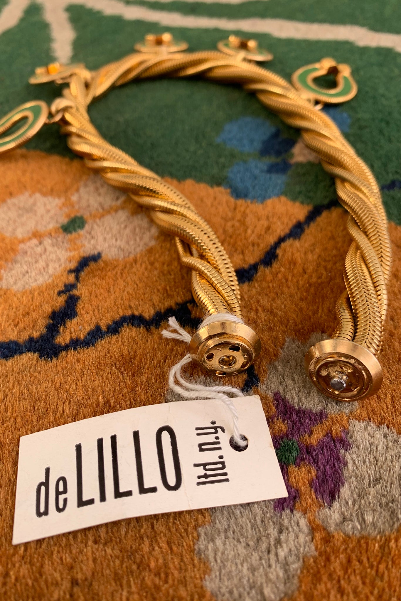 Vintage William de Lillo Lucky Horseshoe Charm Collar Necklace original tag Recess Los Angeles