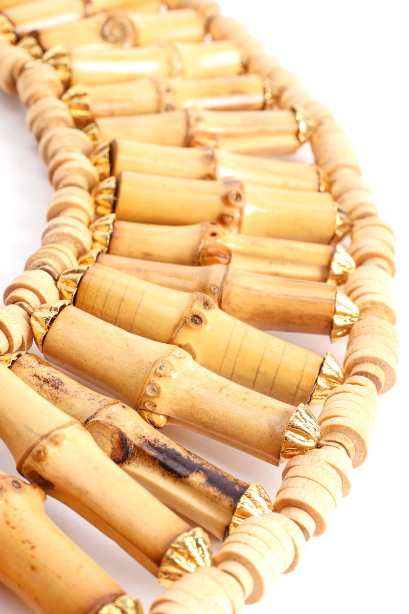 Vintage William deLillo Bamboo Bead Collar detail at Recess Los Angeles