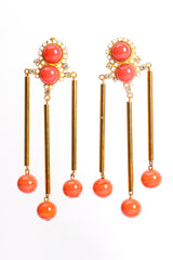 Vintage William deLillo Bead Tube Chandelier Drop Earrings at Recess Los Angeles