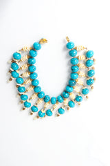 Vintage William deLillo Faux Turquoise Bead Collar Necklace at Recess Los Angeles