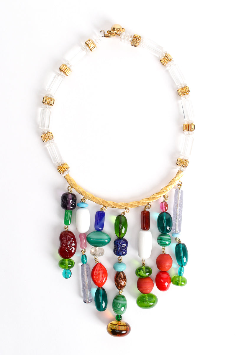 Vintage William deLillo Venetian Glass Bead Waterfall Bib Necklace detail at Recess Los Angeles