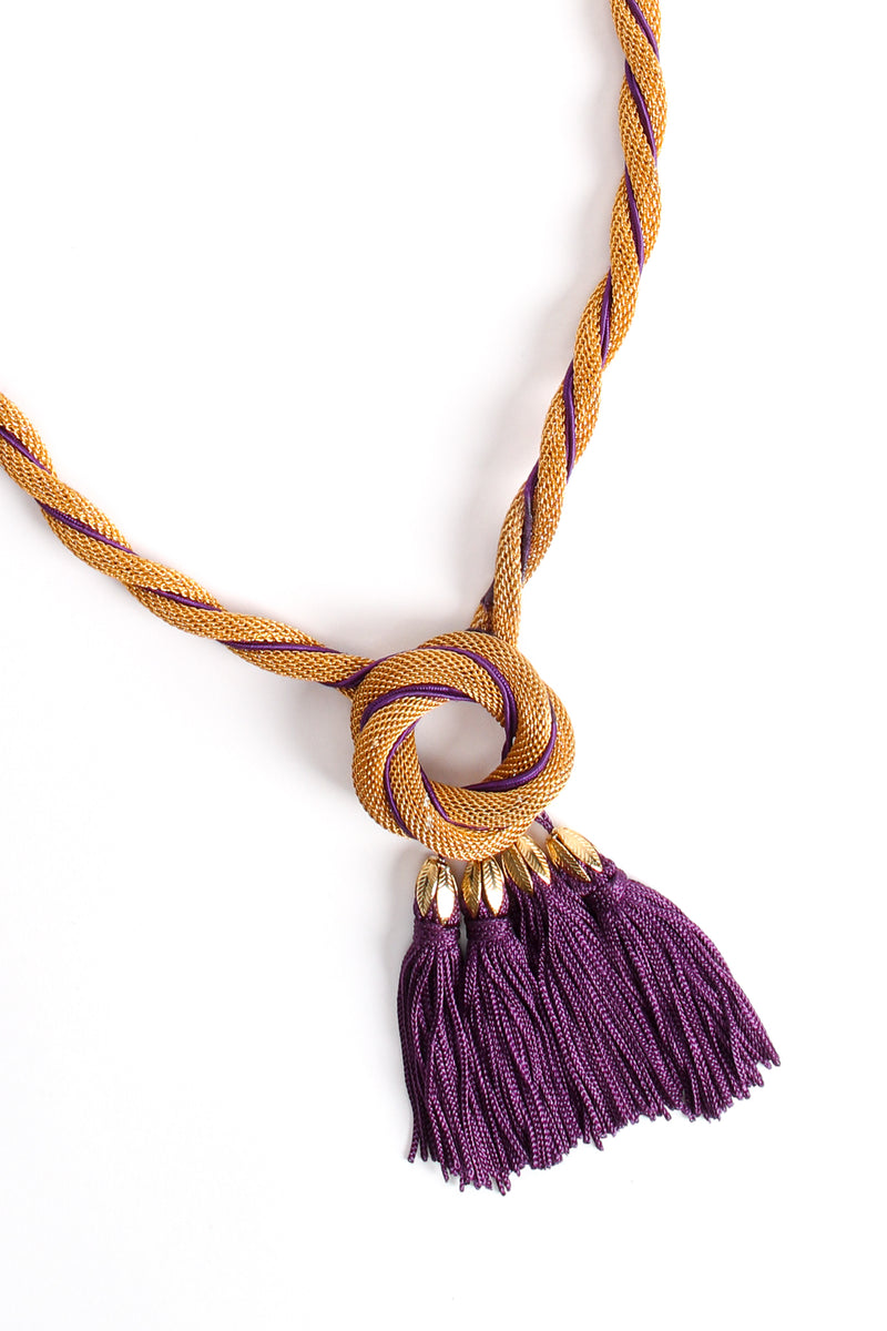 Vintage William deLillo Mesh Rope Tassel Necklace at Recess Los Angeles