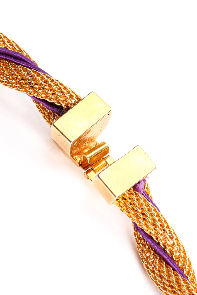 Vintage William deLillo Mesh Rope Tassel Necklace clasp at Recess Los Angeles