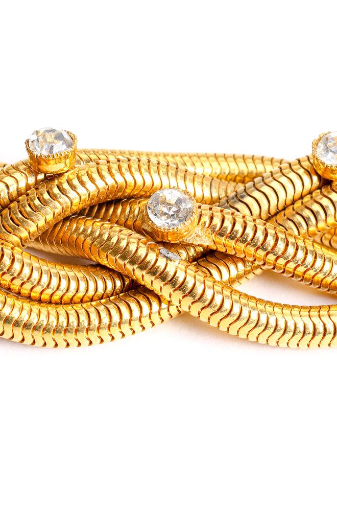 Vintage William deLillo Rhinestone Braid Choker Collar Necklace adhesive at Recess LA