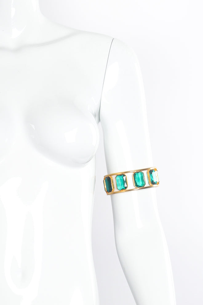 Vintage William deLillo Emerald 8-Stone Armband on mannequin at Recess Los Angeles