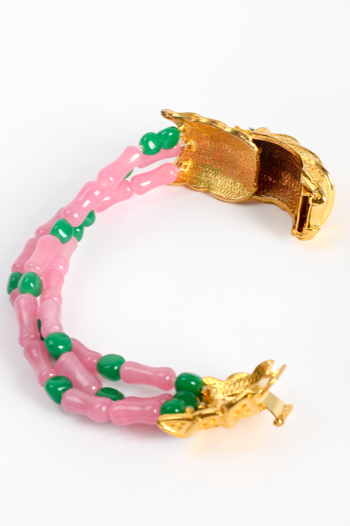 Vintage William deLillo Glass Bead Crustacean Bracelet clasp at Recess Los Angeles
