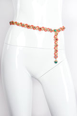 Vintage William deLillo Beaded Glass Cabochon Chain Belt on mannequin at Recess Los Angeles