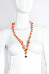 Vintage William deLillo Beaded Glass Cabochon Chain Belt on mannequin at Recess Los Angeles