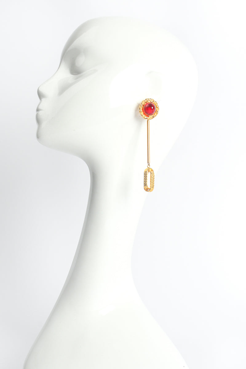 Vintage William deLillo Cherry Drop Earrings on Mannequin at Recess Los Angeles