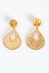 Vintage William deLillo Cutout Filigree Teardrop Earrings backside at Recess Los Angeles