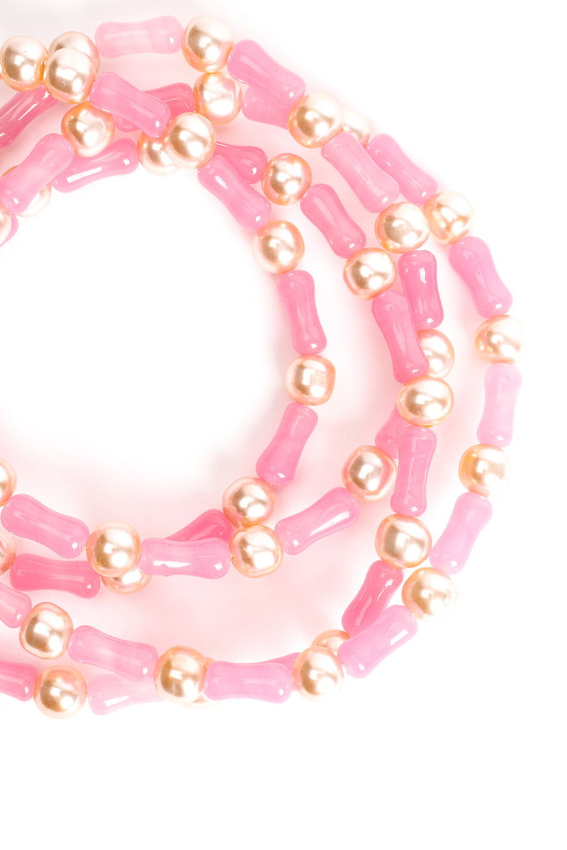 Vintage Unsigned William deLillo Pink Glass Bead and Pearl Layering Necklace at Recess Los Angeles