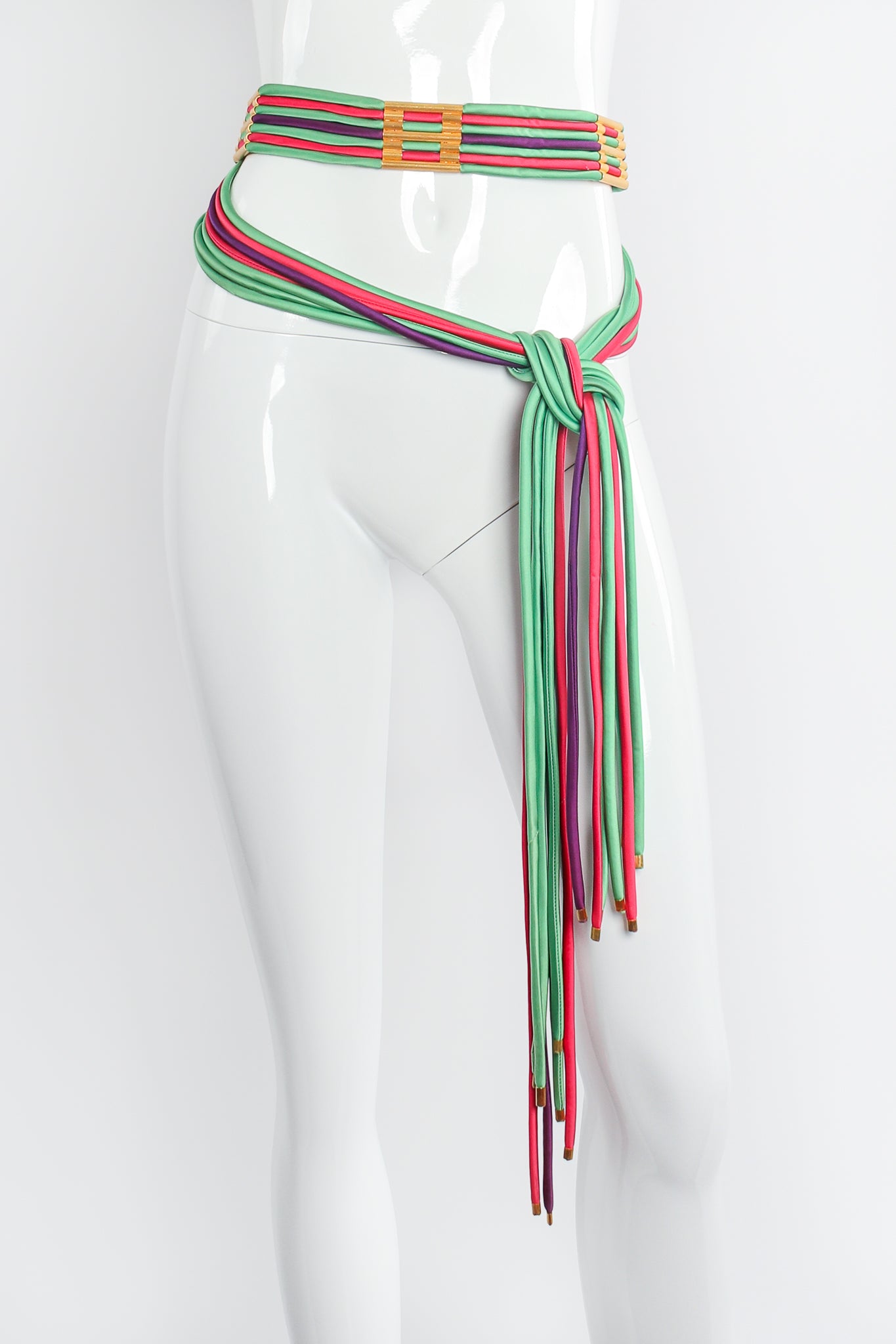 Vintage William deLillo Ultra Long 7-Strand Spaghetti Rope Belt on mannequin at Recess Los Angeles