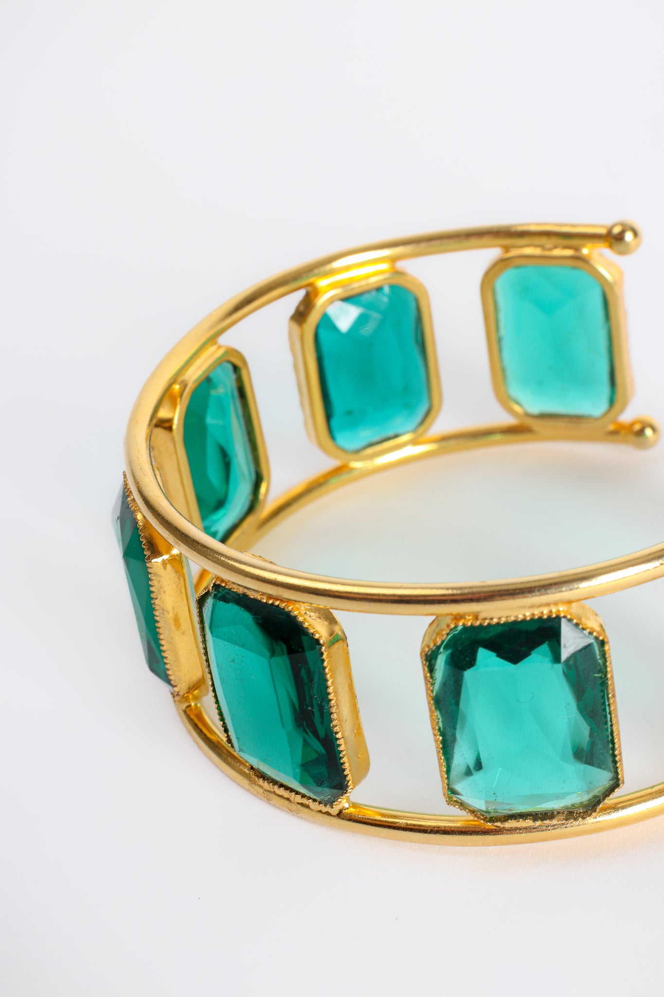 Vintage William deLillo Emerald 8-Stone Armband detail at Recess Los Angeles