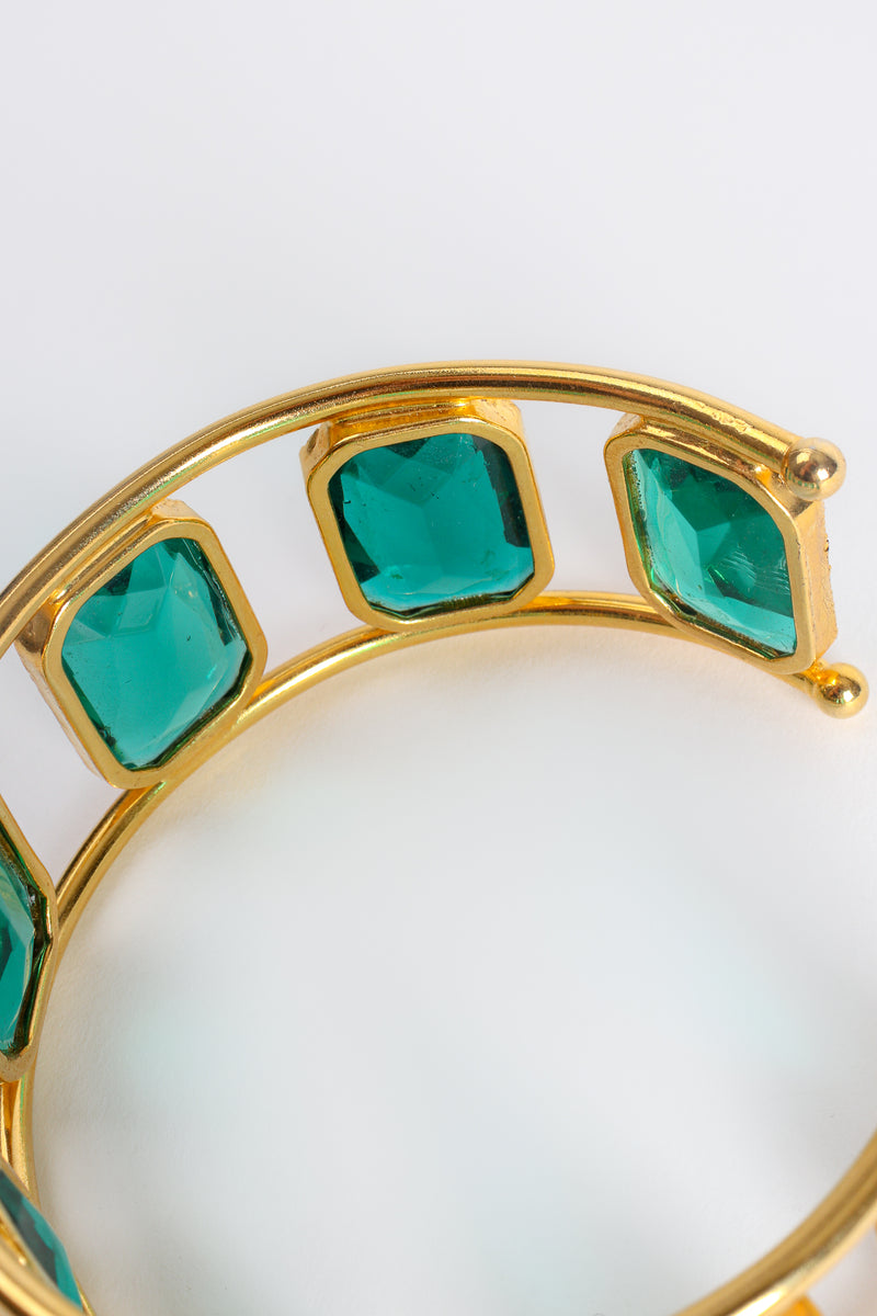 Vintage William deLillo Emerald 8-Stone Armband detail backside at Recess Los Angeles