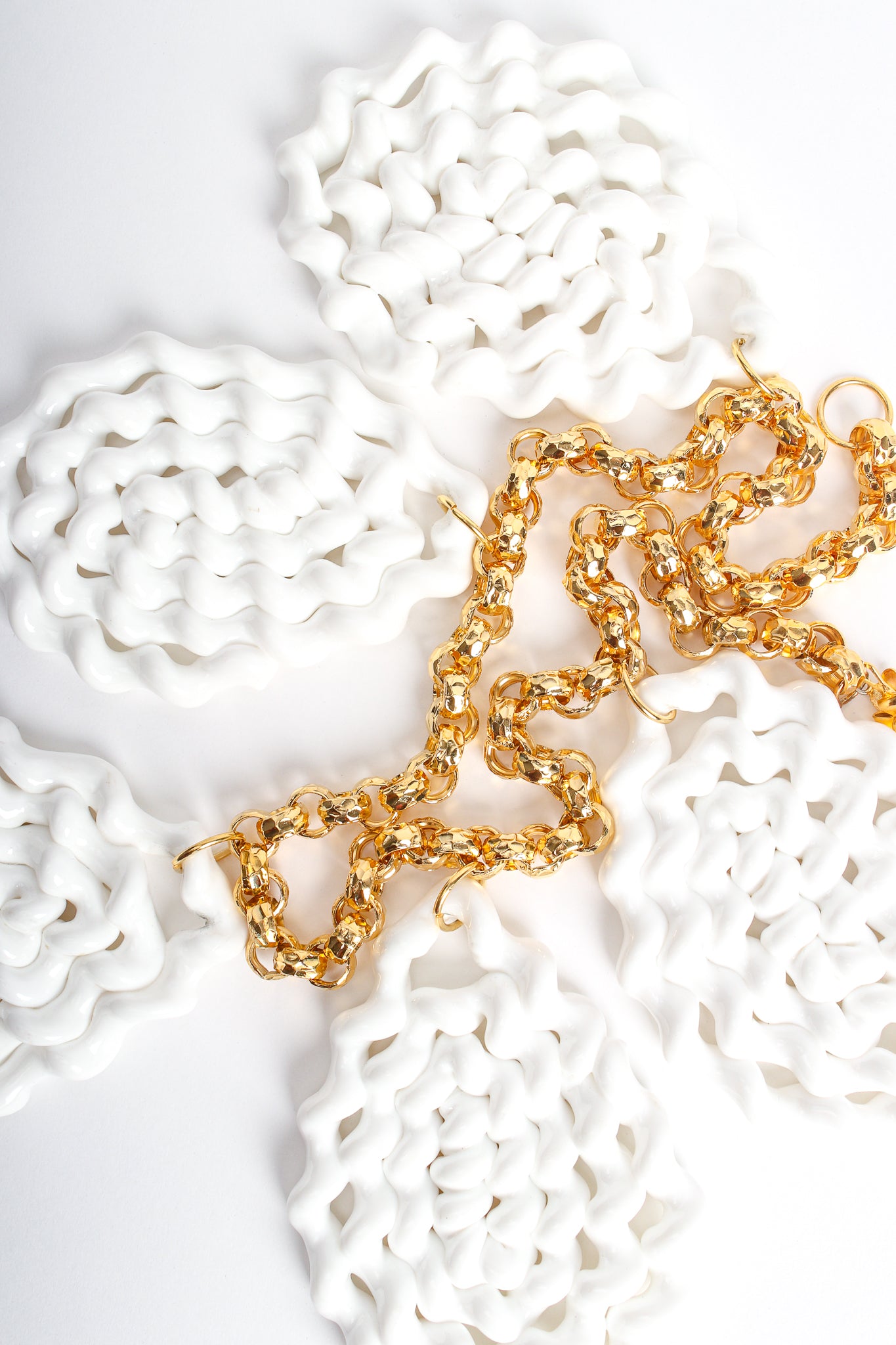 Vintage William deLillo Sculpted Spiral Twist Drop Necklace at Recess Los Angeles