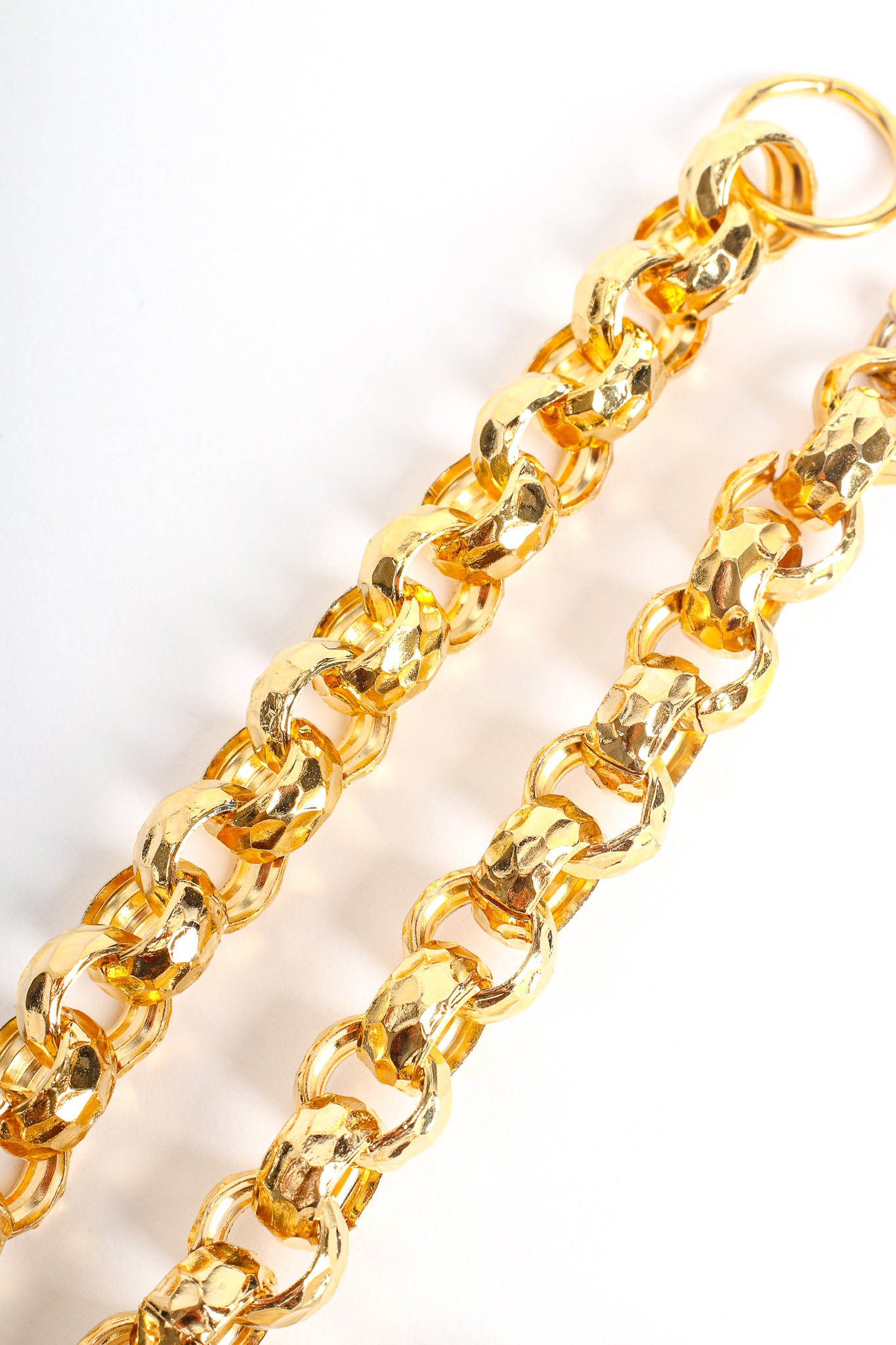 Vintage William deLillo Sculpted Spiral Twist Drop Necklace chain detail at Recess Los Angeles
