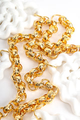 Vintage William deLillo Sculpted Spiral Twist Drop Necklace chain detail at Recess Los Angeles