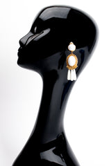 Vintage William deLillo Baroque Glass Drop Chandelier Earrings on mannequin at Recess Los Angeles