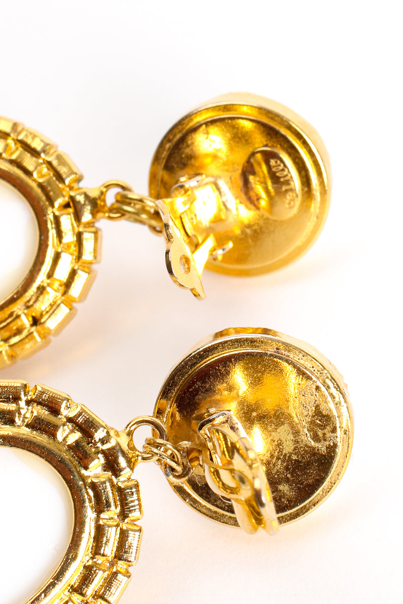 Vintage William deLillo Baroque Glass Drop Chandelier Earrings clip back at Recess Los Angeles