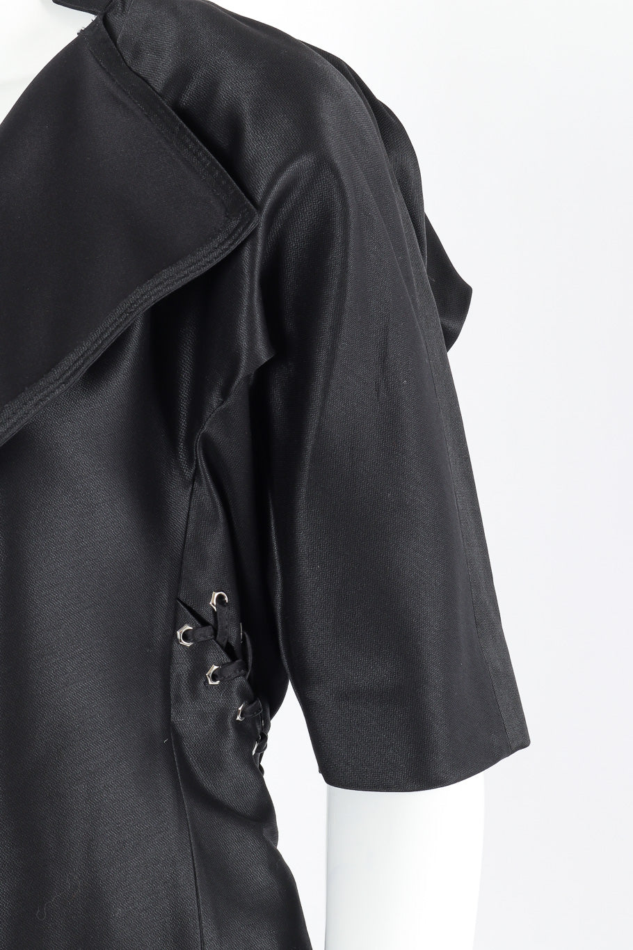 Grommet jacket by Yves Saint Laurent mannequin shoulder close  @recessla
