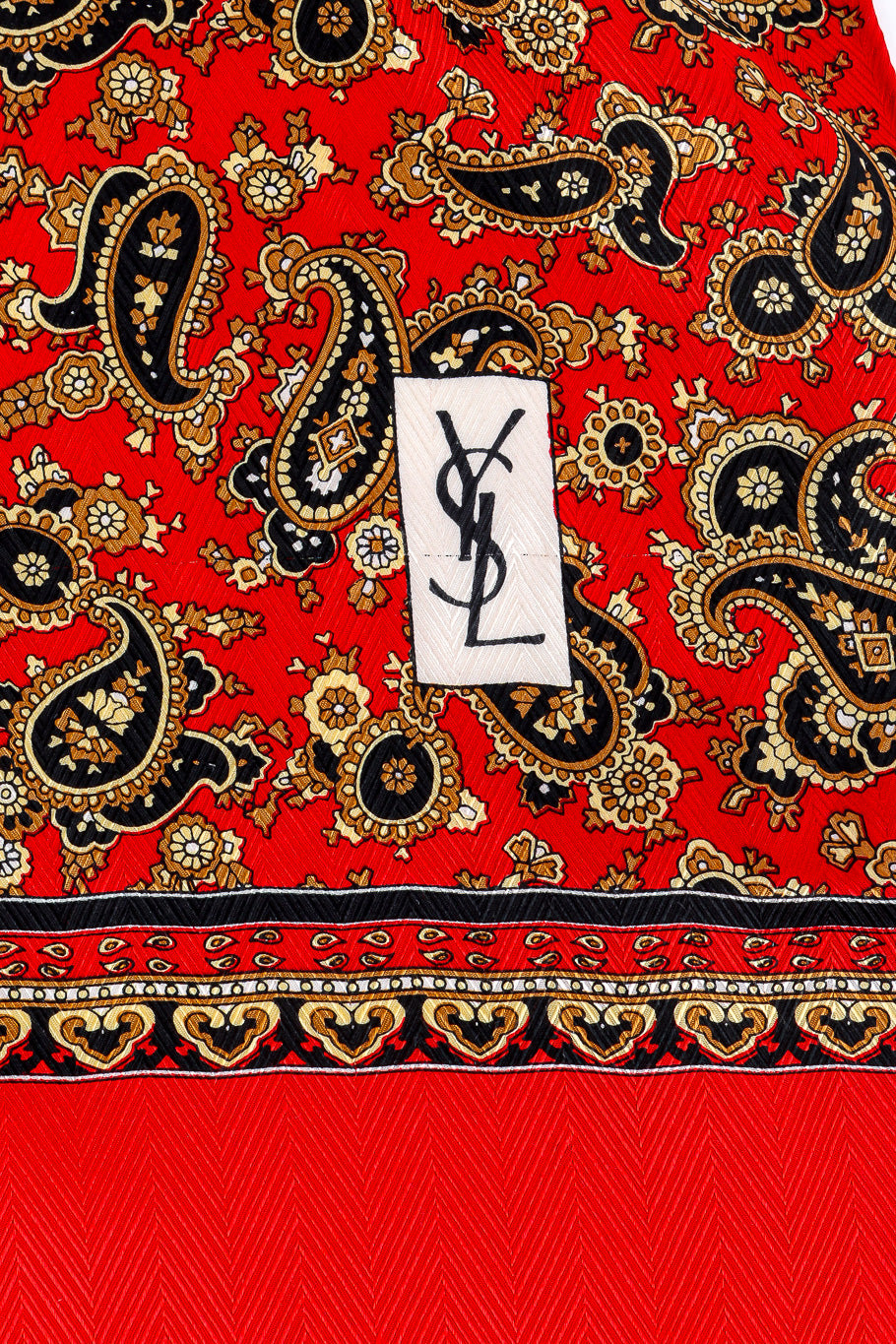 Jacquard silk pattern scarf by YSL Photo of fabric details. @recessla