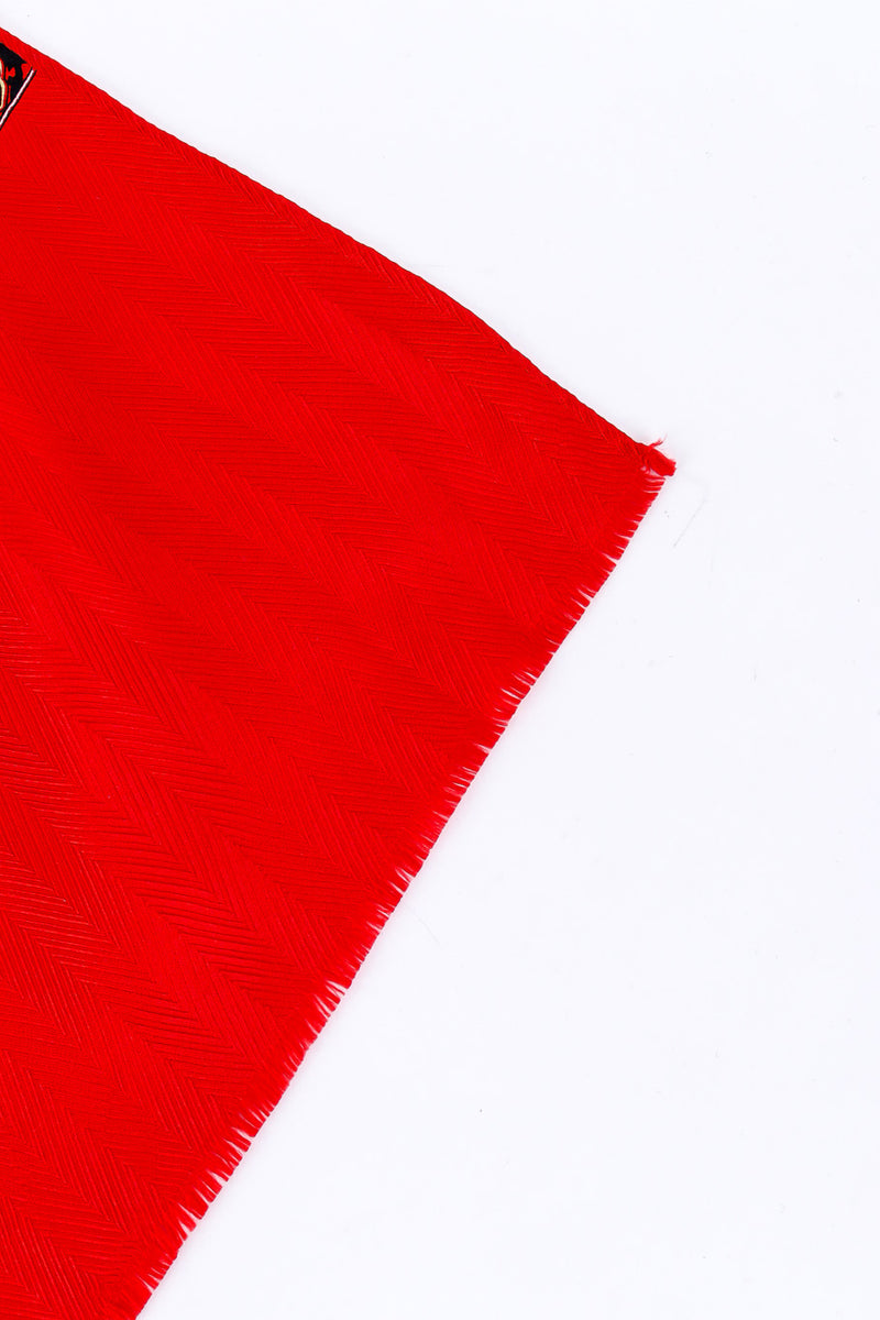 Jacquard silk pattern scarf by YSL Photo of fabric fringe. @recessla