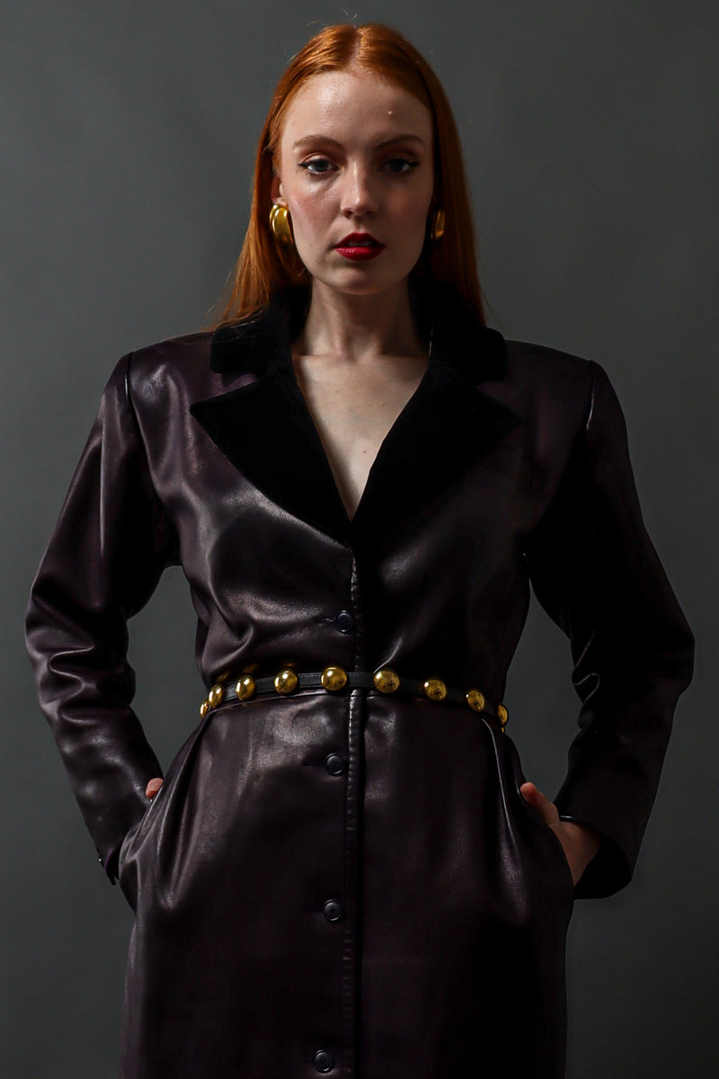leather coat dress XUNRYAN Womens Faux-Leather Long Sleeve Jacket Dress Full Zipper Leather Long Jacket Coats Fashion Lapel Collar Outwear at Amazon Women's Coats Shop