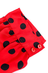 Yves Saint Laurent polka dot silk blouse sleeve detail @recessla