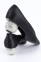 Vintage Yves Saint Laurent Rhinestone Disco Ball Satin Heels back @ Recess LA