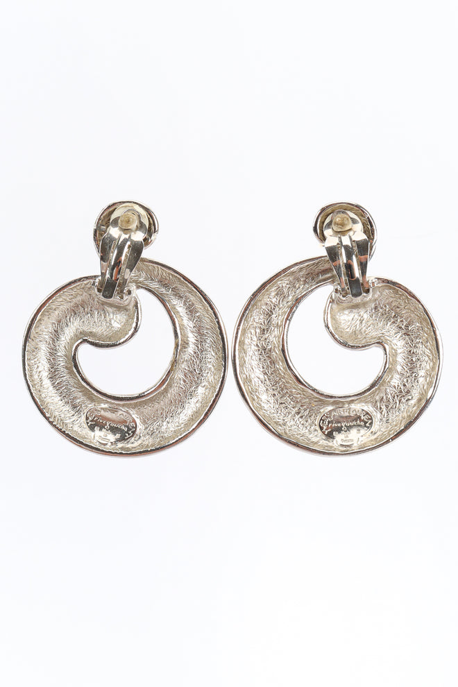 Vintage Yves Saint Laurent Swirl Hoop Earrings back @ Recess LA