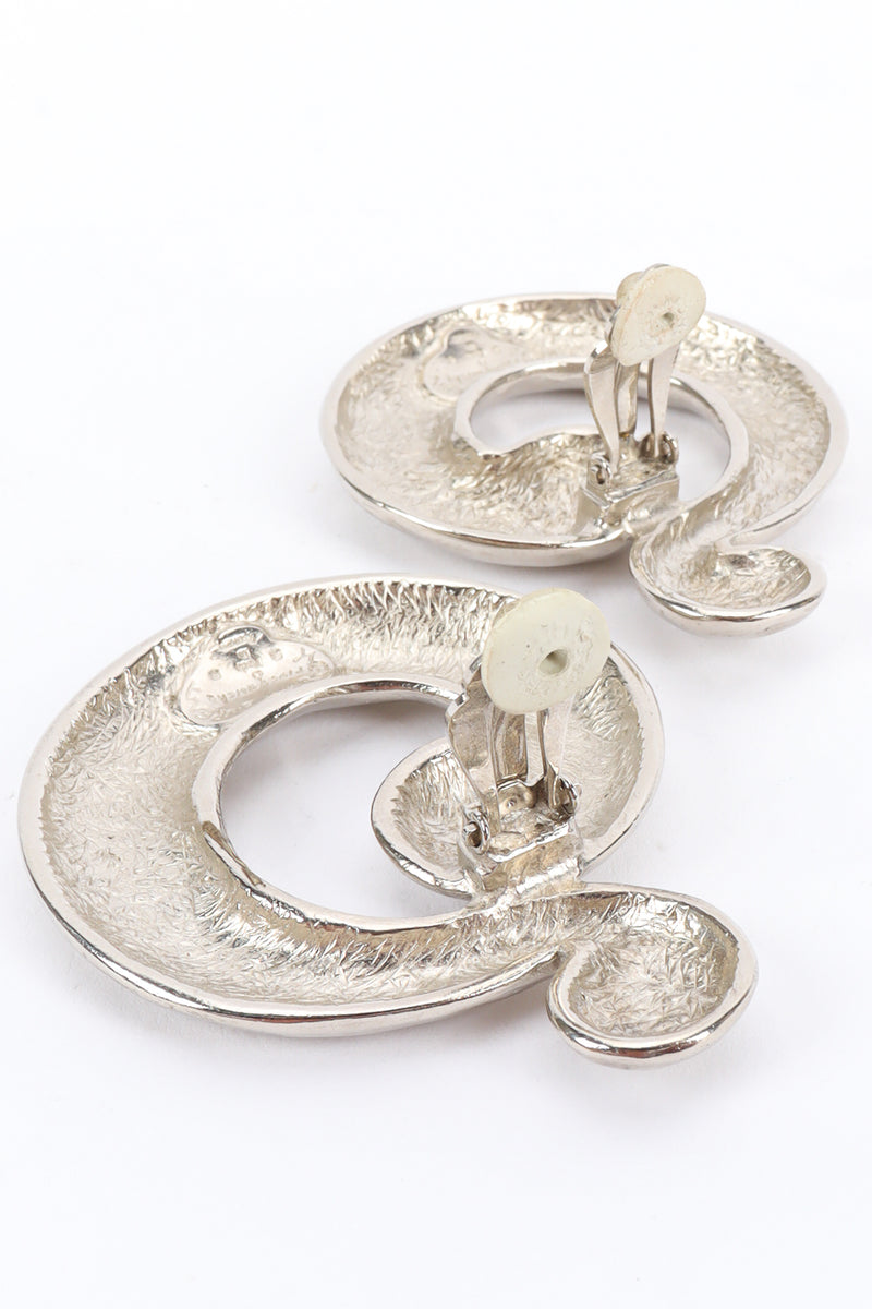 Vintage Yves Saint Laurent Swirl Hoop Earrings open backs @ Recess LA