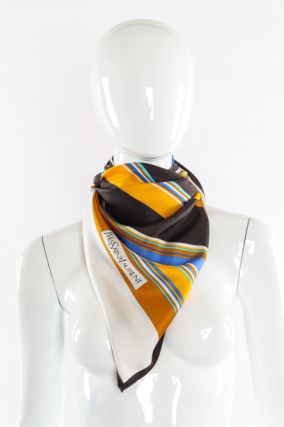 Retro silk scarf by Yves Saint Laurent Photo on Mannequin @recessla