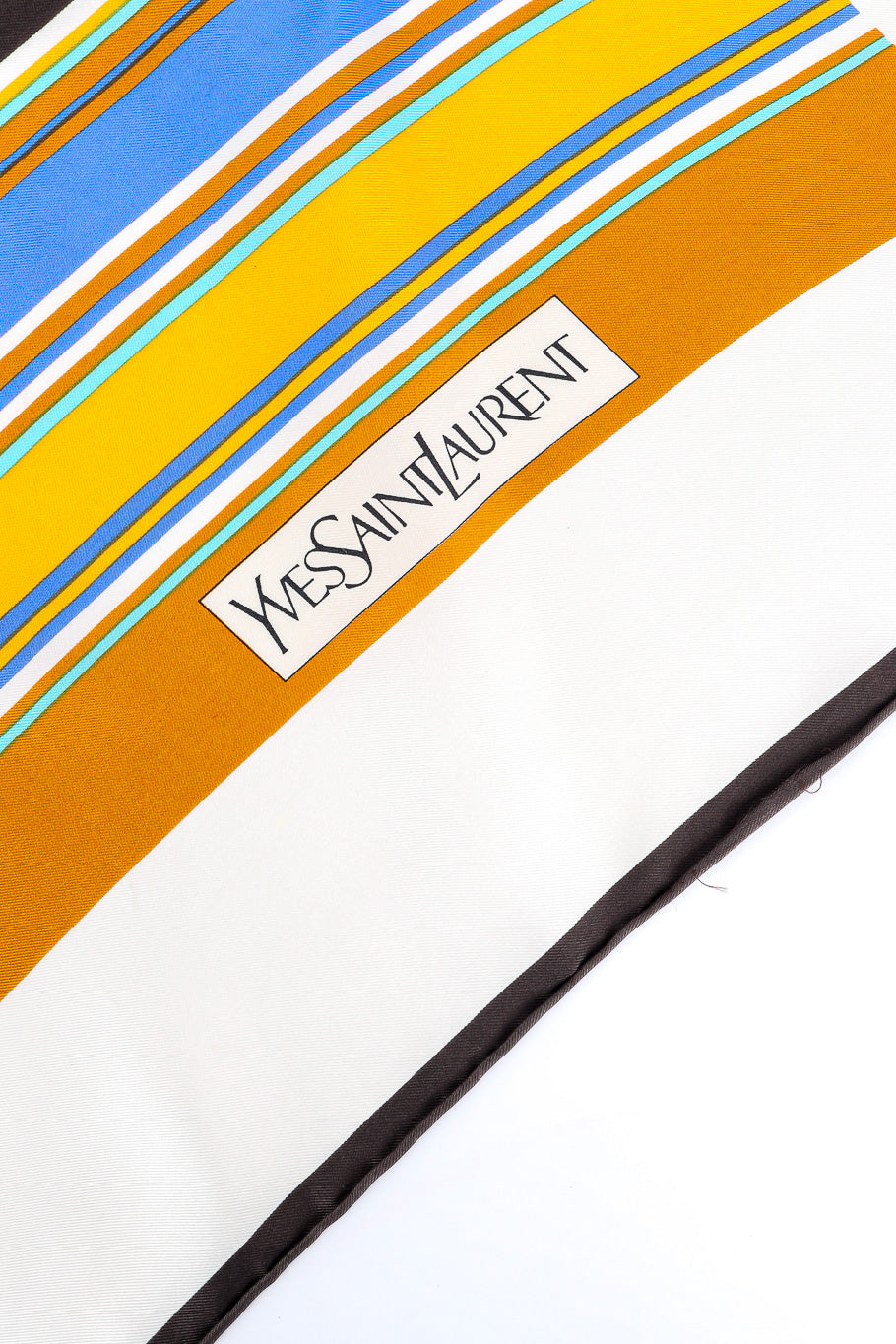 Striped Silk Scarf by Yves Saint Laurent Photo of Designer Logo @recessla