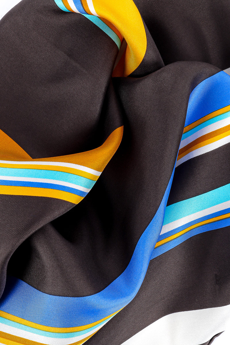 Striped silk Scarf by Yves Saint Laurent closeup fabric details @recessla