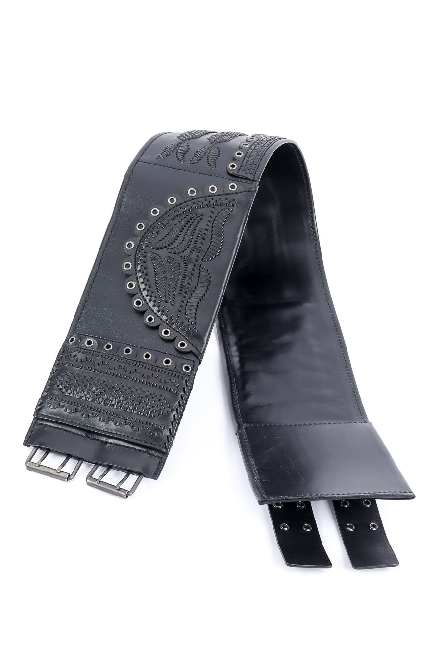 Yves Saint Laurent woven pocket waist belt details @recessla