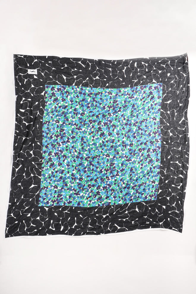 Recess Los Angeles Vintage Yves Saint Laurent YSL Oversized Floral Linen Sarong Scarf