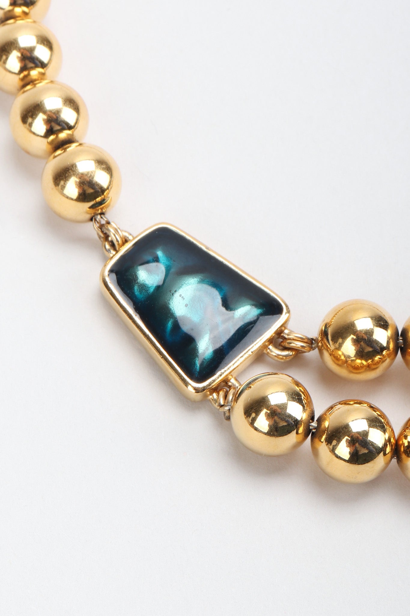 Recess Los Angeles Vintage YSL Yves Saint Laurent Enamel Moroccan Arabesque Necklace and Earring Set