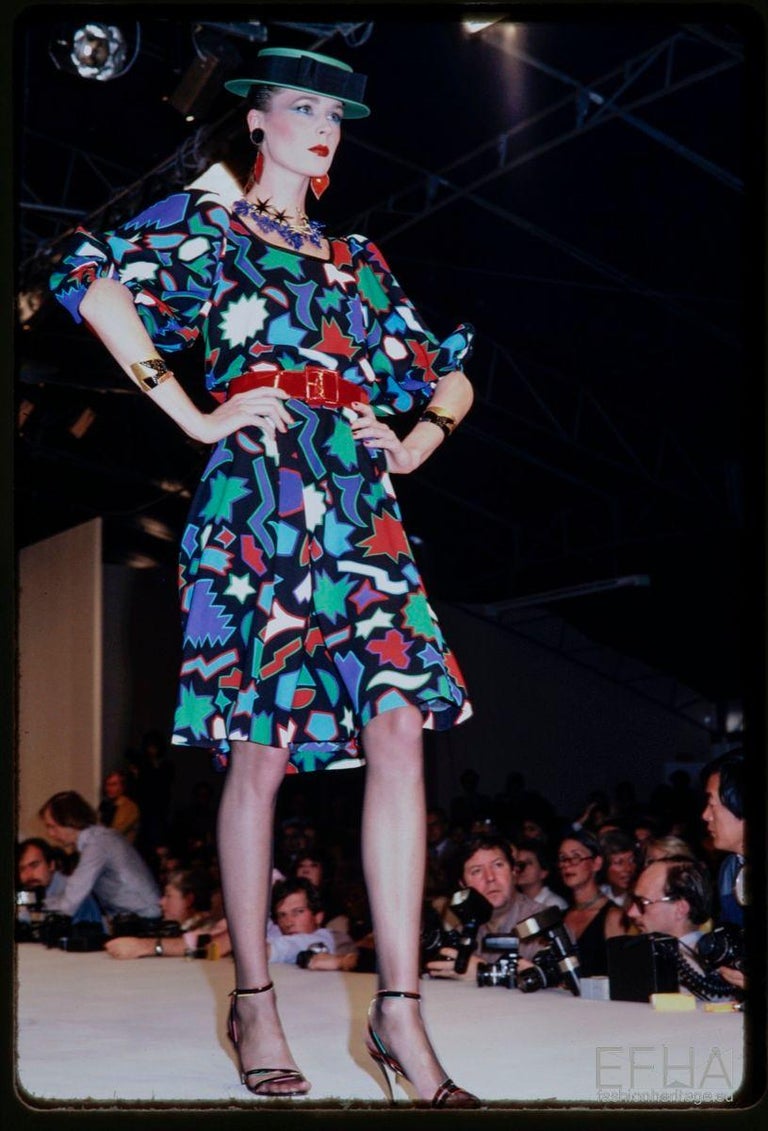 Vintage Yves Saint Laurent 1983 S/S Matisse Top & Skirt Set on runway @ Recess LA