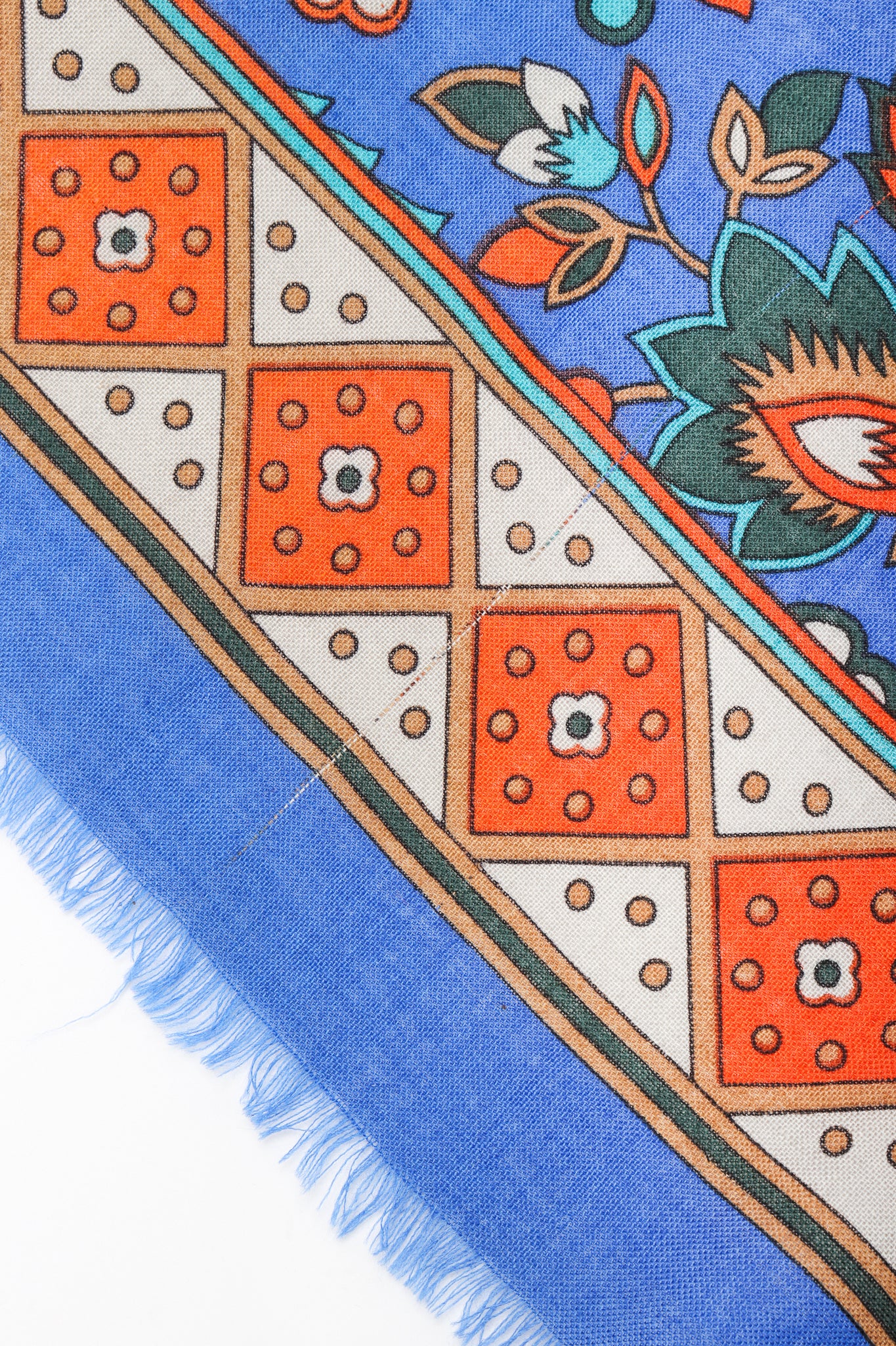 Recess Designer Consignment Vintage Yves Saint Laurent YSL Flourish Folk Russian Collection Silk Scarf Los Angeles Resale