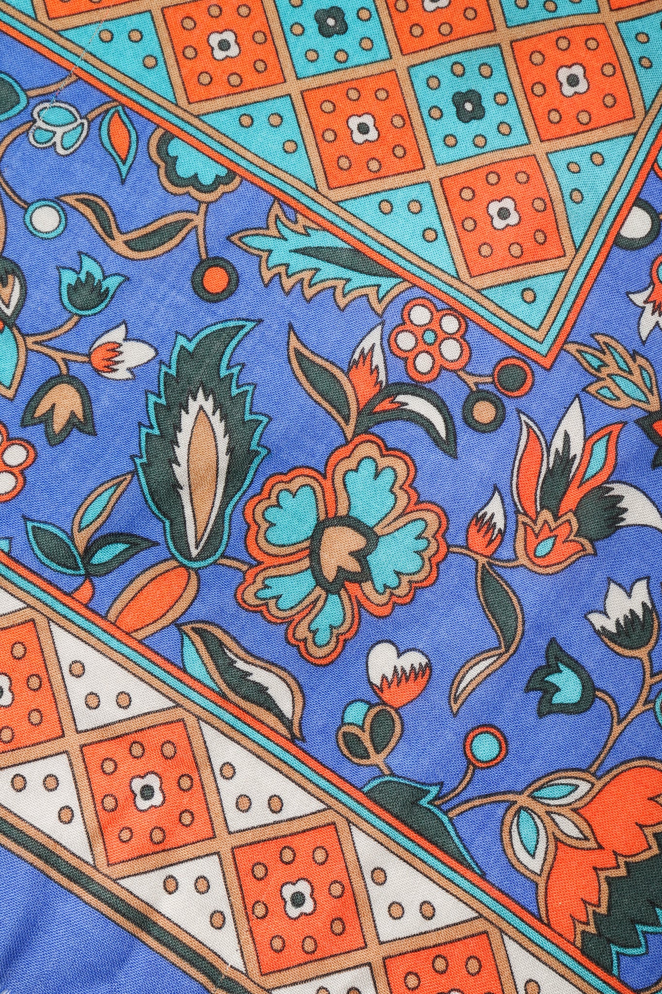 Recess Designer Consignment Vintage Yves Saint Laurent YSL Flourish Folk Russian Collection Silk Scarf Los Angeles Resale