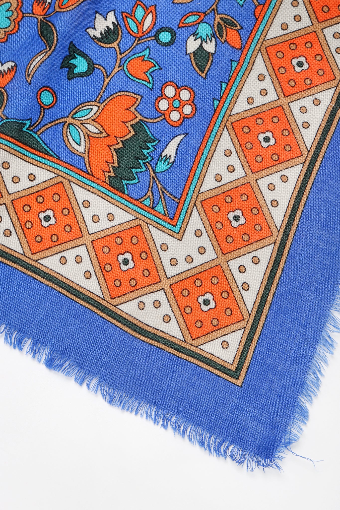 Recess Designer Consignment Vintage Yves Saint Laurent YSL Flourish Folk Russian Collection Silk Scarf Los Angeles Resale