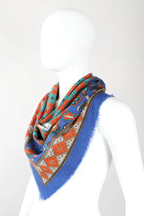 Recess Designer Consignment Vintage Yves Saint Laurent YSL Flourish Folk Russian Collection Silk Scarf Los Angeles Resale