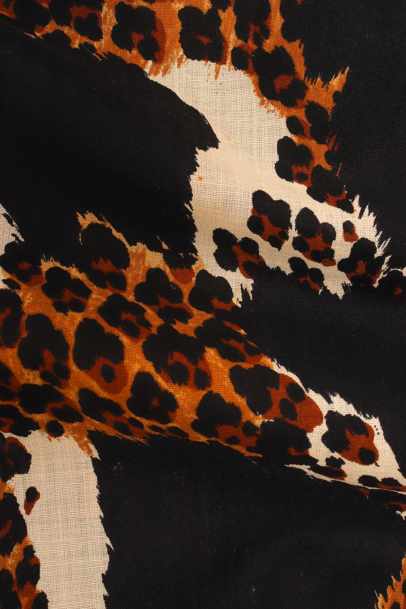 Vintage Yves Saint Laurent YSL Cropped Wide Leg Animal Safari Pant fabric at Recess LA