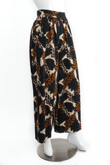 Vintage Yves Saint Laurent YSL Cropped Wide Leg Animal Safari Pant on Mannequin angle at Recess LA